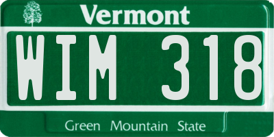 VT license plate WIM318