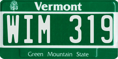 VT license plate WIM319