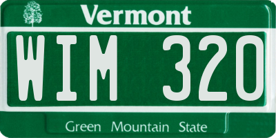 VT license plate WIM320