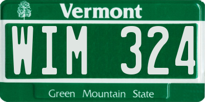 VT license plate WIM324