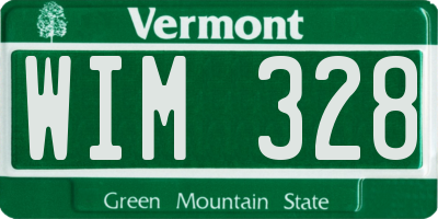 VT license plate WIM328