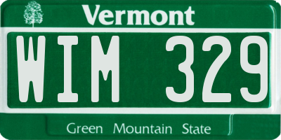 VT license plate WIM329
