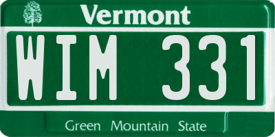VT license plate WIM331