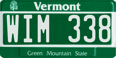 VT license plate WIM338