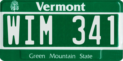 VT license plate WIM341