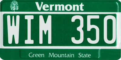 VT license plate WIM350