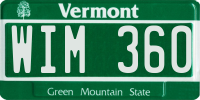 VT license plate WIM360