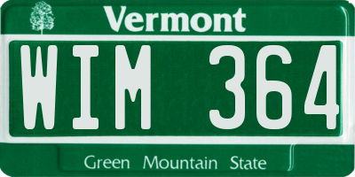 VT license plate WIM364