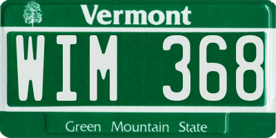 VT license plate WIM368