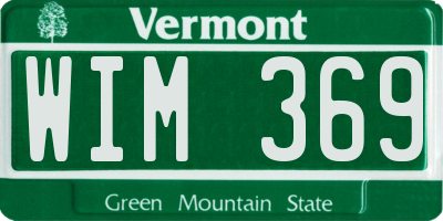 VT license plate WIM369