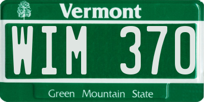 VT license plate WIM370