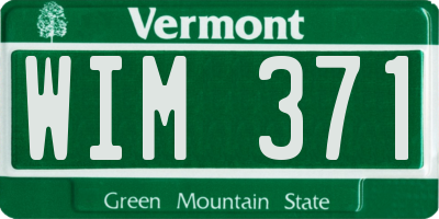 VT license plate WIM371