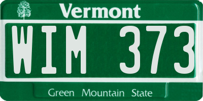 VT license plate WIM373