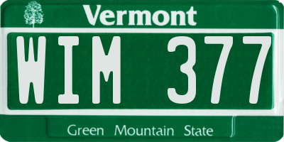 VT license plate WIM377