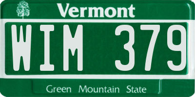 VT license plate WIM379