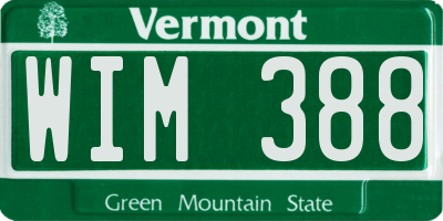 VT license plate WIM388