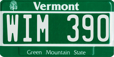 VT license plate WIM390