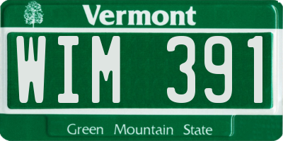 VT license plate WIM391
