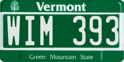 VT license plate WIM393