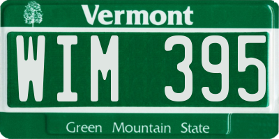 VT license plate WIM395