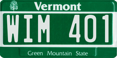 VT license plate WIM401