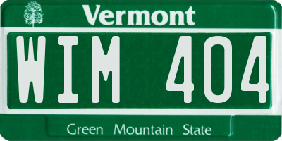 VT license plate WIM404