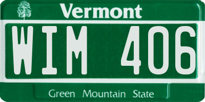 VT license plate WIM406