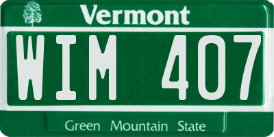 VT license plate WIM407
