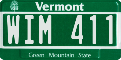 VT license plate WIM411
