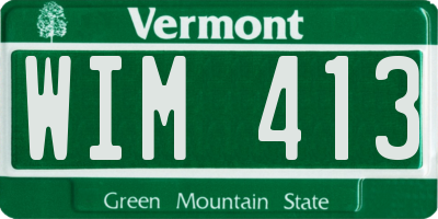 VT license plate WIM413