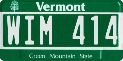 VT license plate WIM414