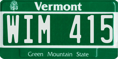 VT license plate WIM415