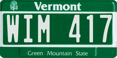 VT license plate WIM417