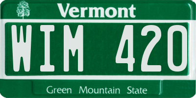 VT license plate WIM420