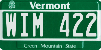 VT license plate WIM422