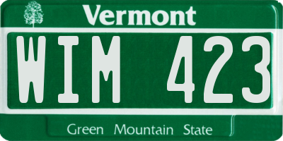 VT license plate WIM423
