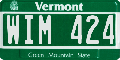 VT license plate WIM424