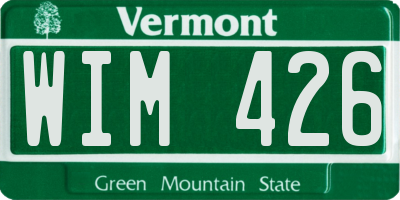 VT license plate WIM426