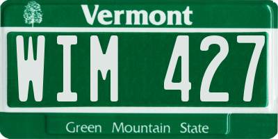 VT license plate WIM427