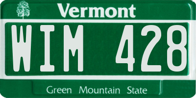 VT license plate WIM428