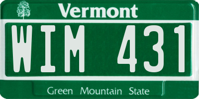VT license plate WIM431
