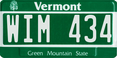 VT license plate WIM434