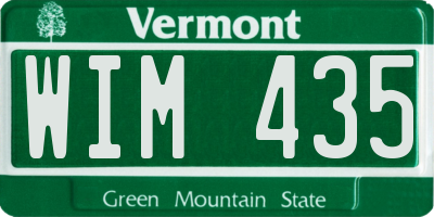 VT license plate WIM435