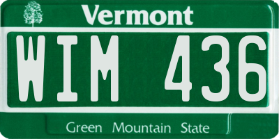 VT license plate WIM436