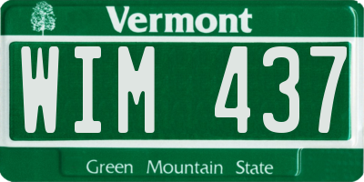 VT license plate WIM437