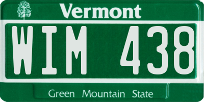 VT license plate WIM438
