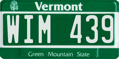 VT license plate WIM439