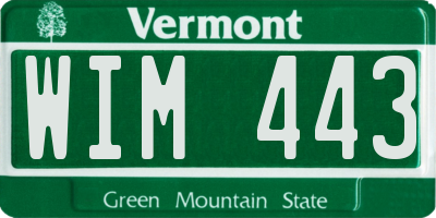 VT license plate WIM443