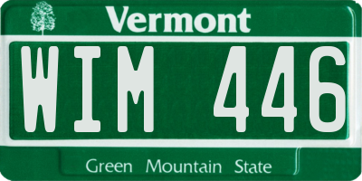 VT license plate WIM446