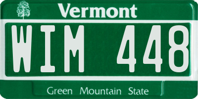 VT license plate WIM448